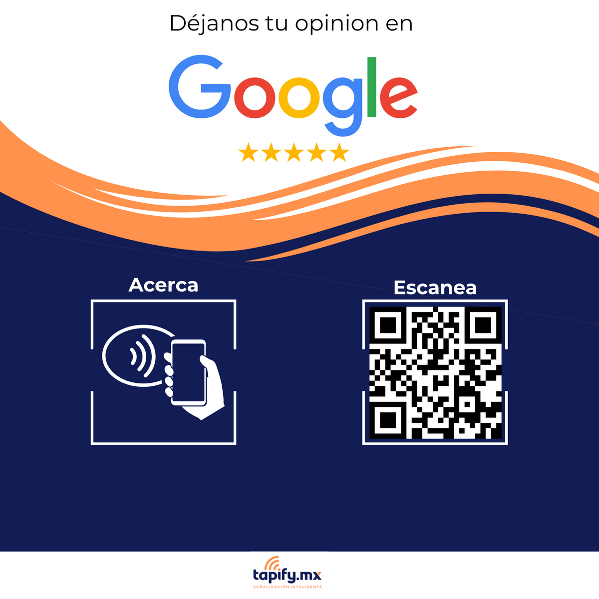 Placa Tapify Google Reseñas